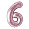 Buy Balloons Rose Gold Number 6 Foil Balloon, 34 Inches sold at Party Expert