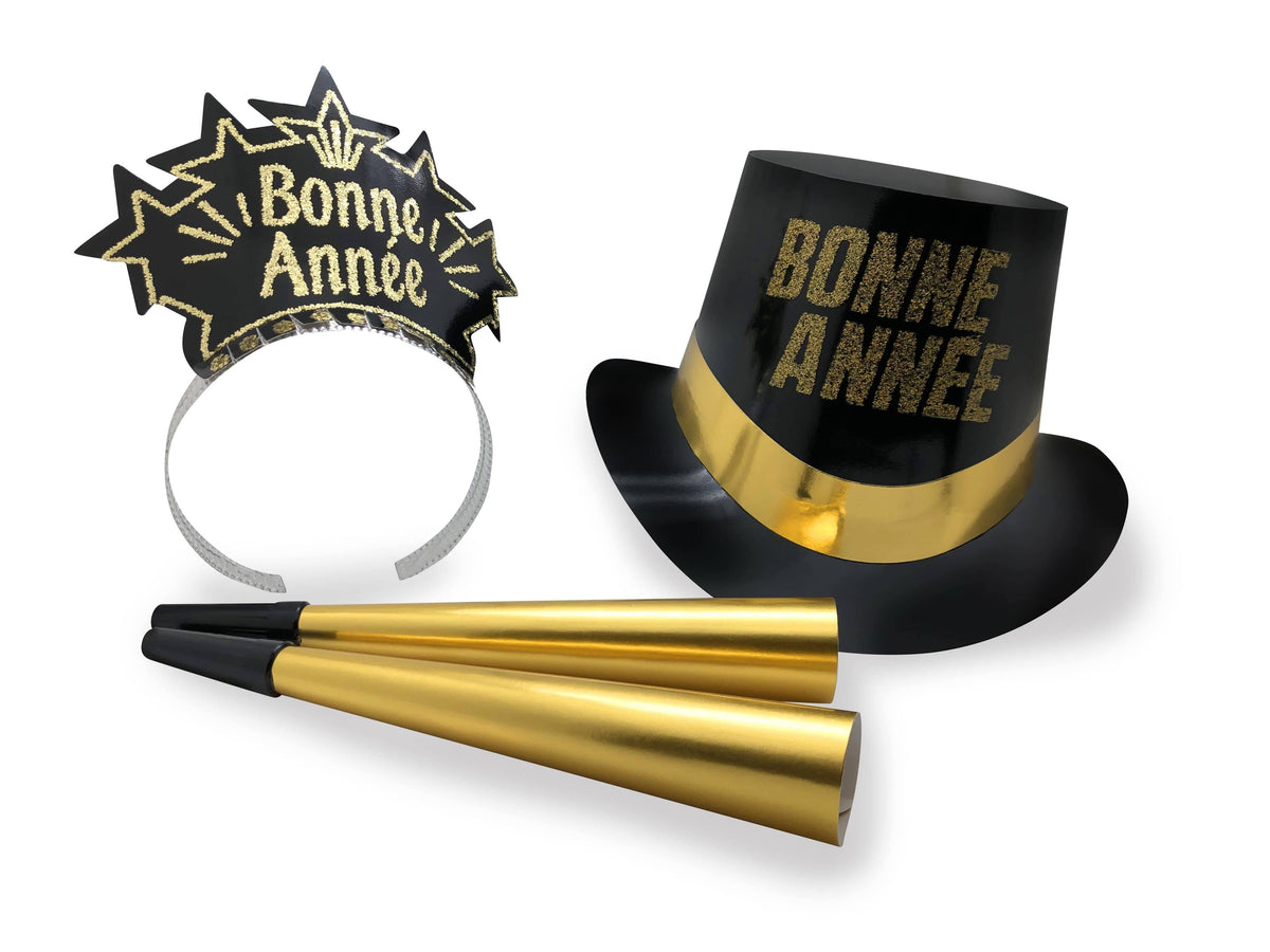 Buy New Year "Bonne Année" Gold Dust New Year French Party Kit for 50 people sold at Party Expert