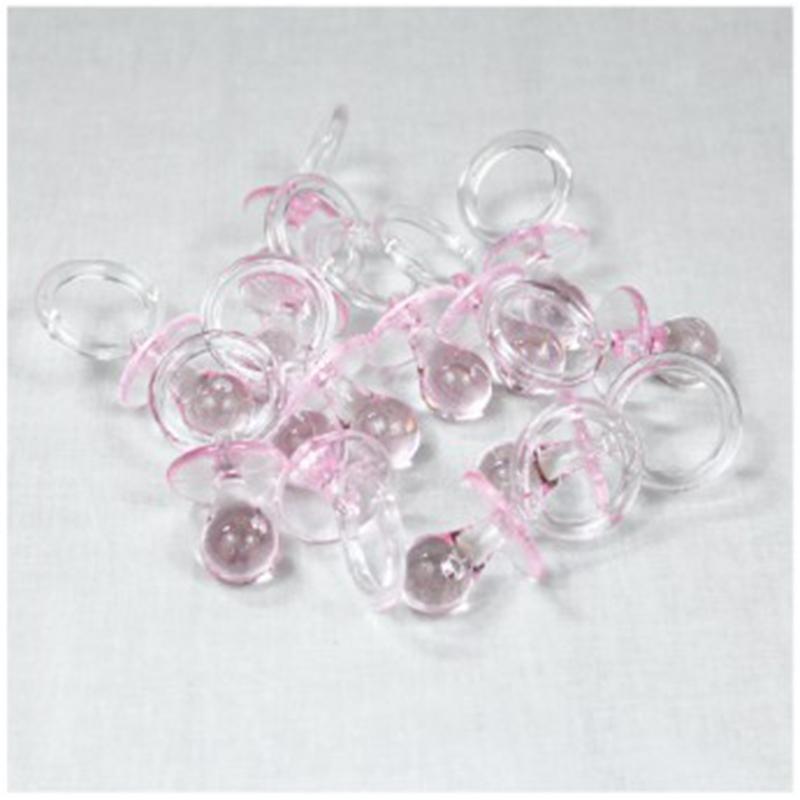 Buy Baby Shower Small pink plastic pacifiers 2.5 inches, 12 per package sold at Party Expert