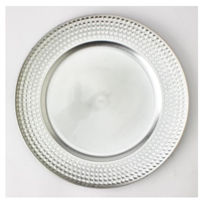 Buy Plasticware Silver plastic charger plate sold at Party Expert