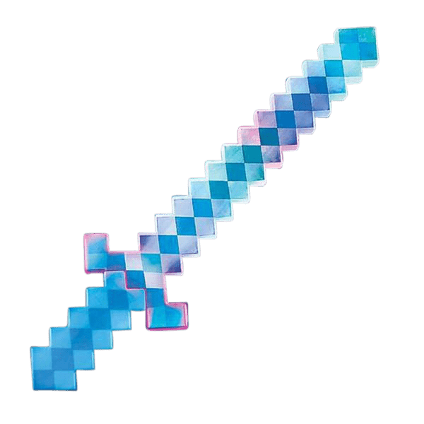 Épée en diamant pixélisé, Minecraft, bleu, 20 po, accessoire de