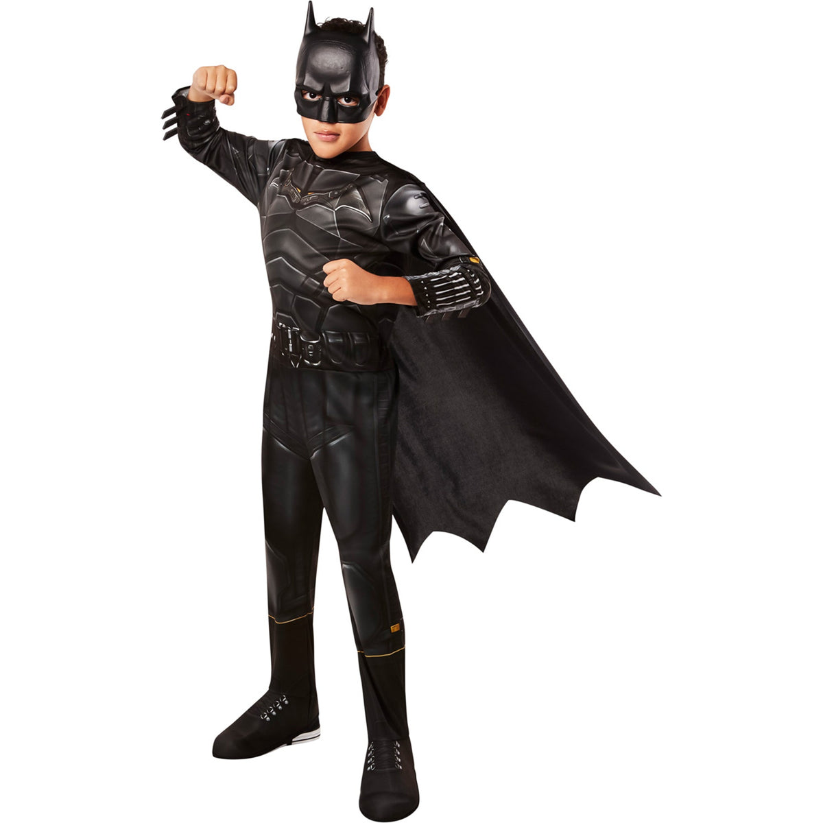 RUBIES II (Ruby Slipper Sales) Costumes DC Comics Batman Deluxe Costume for Kids, Black Jumpsuit with Detachable Cape