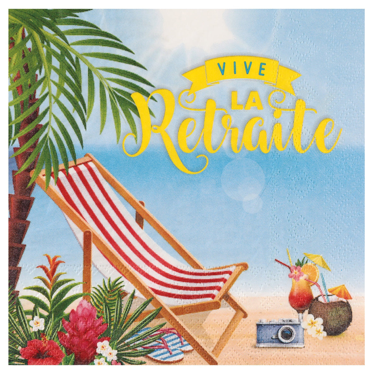 SANTEX Retirement Retraite Retro "Vive la retraite" Large Lunch Napkins, 10 Count 3660380079835