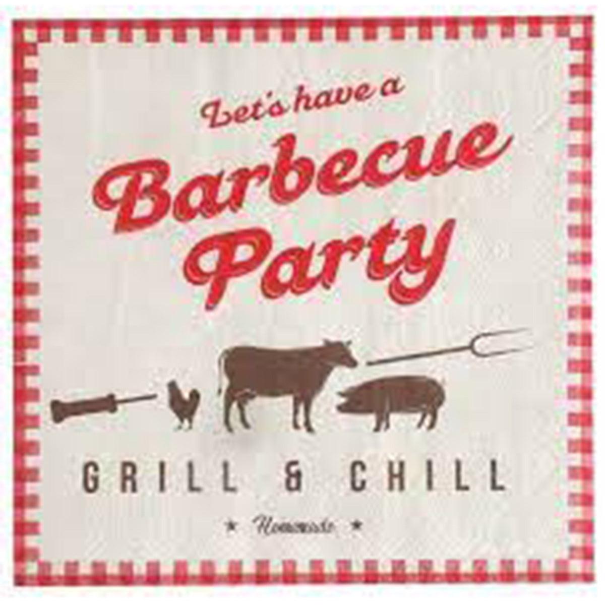 SANTEX Summer Barbecue Party Lunch Napkins, 20 Count