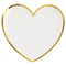 SANTEX Wedding Heart Shaped Plates, 9 in, White and Gold, 10 Count