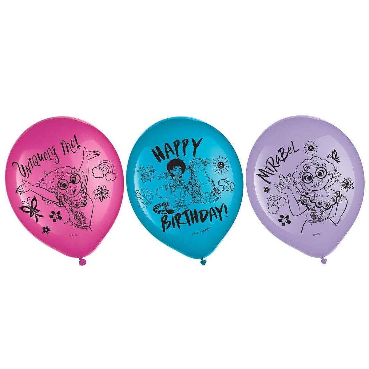 Shaoxing Keqiao Chengyou Textile Co.,Ltd Kids Birthday Disney Encanto Birthday Party Latex Balloons, Pink Purple and Blue, 12 in, 12 Count