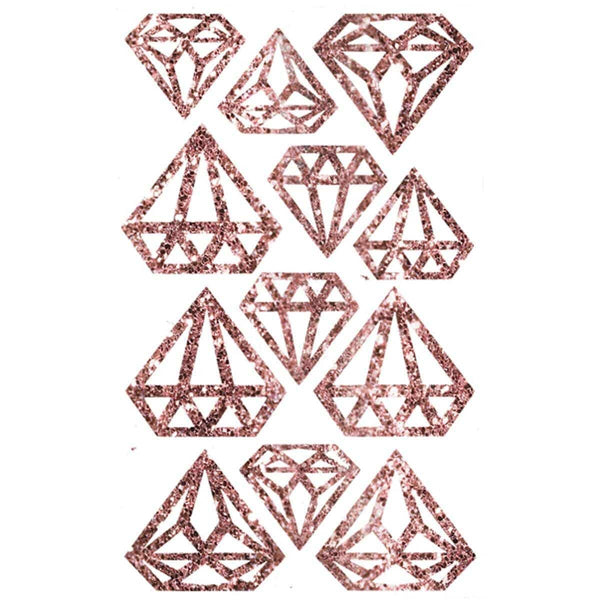 Rose Gold Diamond Number Sticker Sheet 30ct. - POP! Party Supply