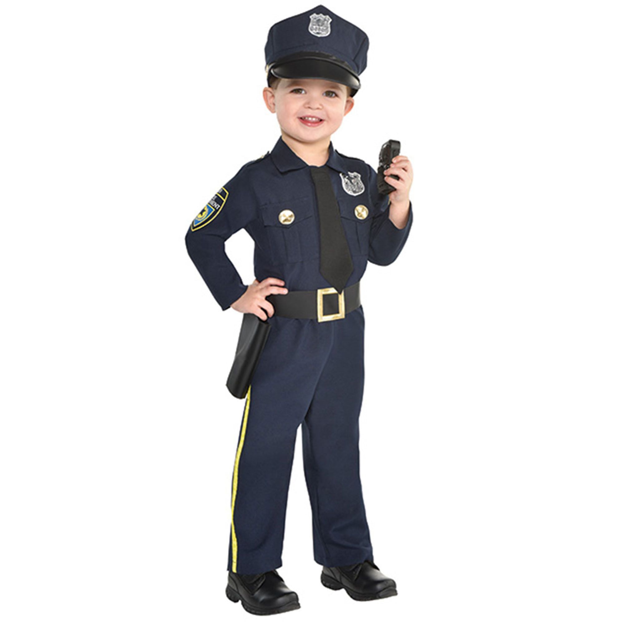 Police Officer Costume for Toddlers, Blue Jumpsuit | Party Expert