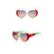 Taizhou Two Circles Trading Co. Ltd. Costume Accessories Red and Green Heart Shaped Sunglasses for Adults 810077657997