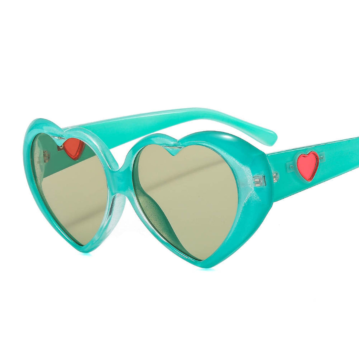 Taizhou Two Circles Trading Co. Ltd. Costume Accessories Turquoise Heart Shaped Sunglasses for Adults 810077658000