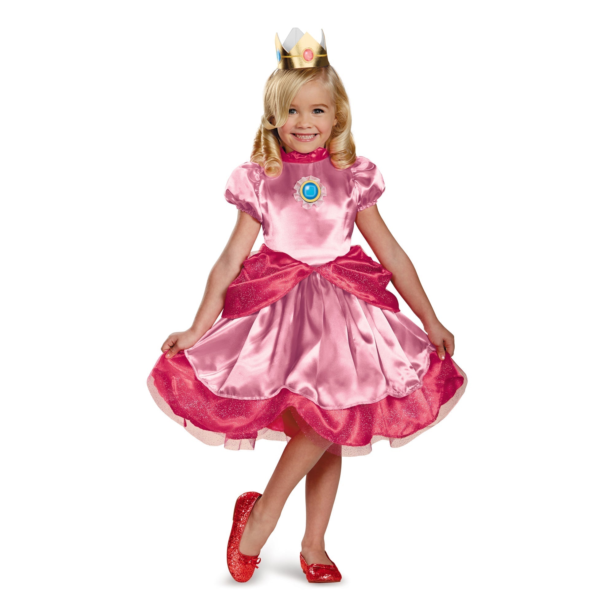 Princess Peach Deluxe Costume for Toddlers, Super Mario Bros – Party Expert