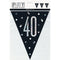 Buy Age Specific Birthday Bonne Fête Black/Silver - Pennant Banner - 40 sold at Party Expert