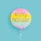 UNIQUE PARTY FAVORS Balloons Happy Birthday Round Foil Balloon, Pastel & Gold, 18 Inches, 1 Count 011179549818