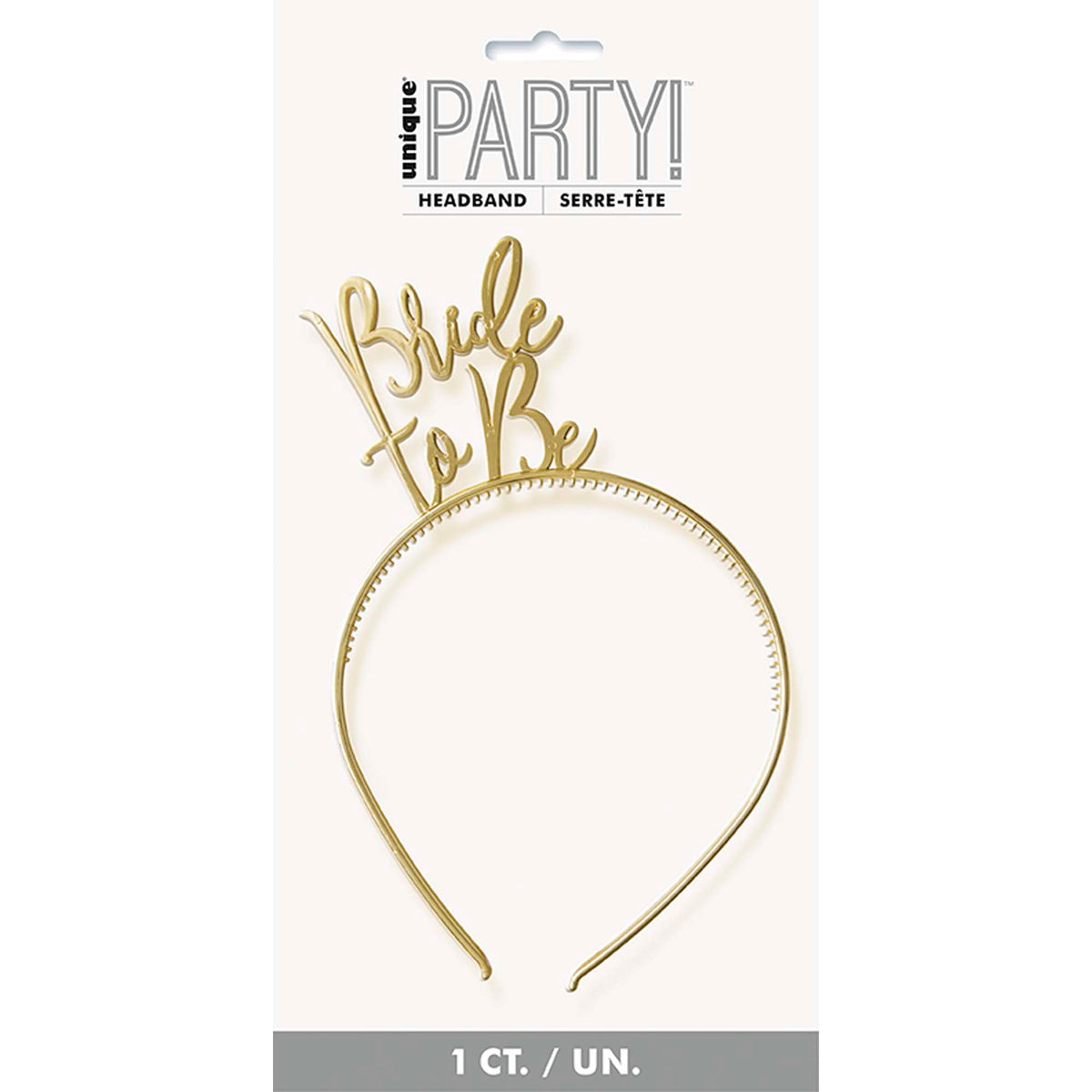 UNIQUE PARTY FAVORS Bridal Shower Gold Headband Bride to Be, 1 Count 011179636839