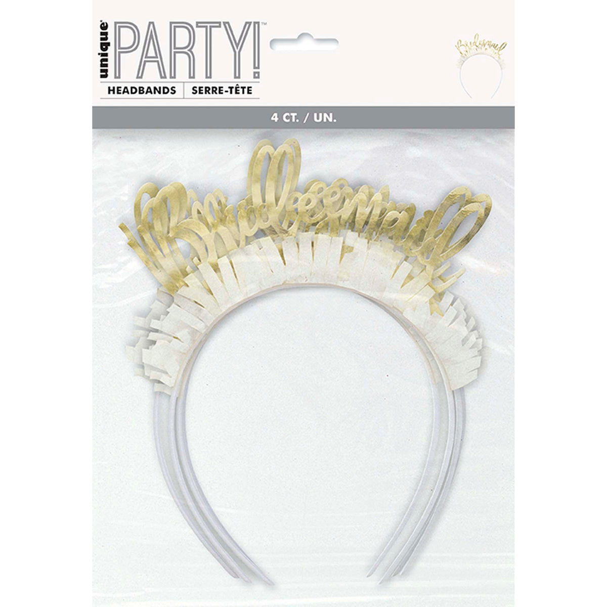 UNIQUE PARTY FAVORS Bridal Shower Gold Headband Bridesmaid, 4 Count