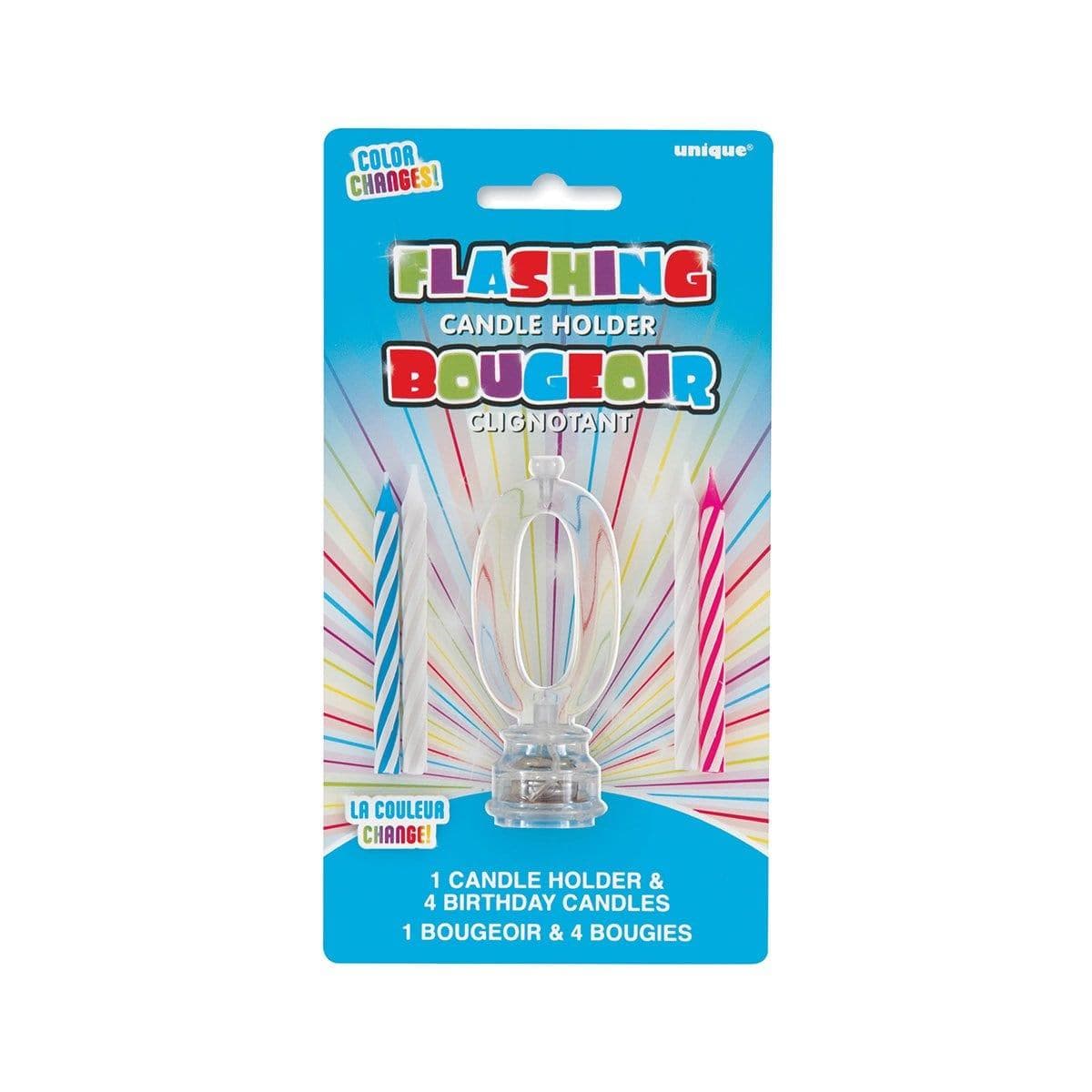 Buy Cake Supplies Numeral Flashing Candle Holder # 0 sold at Party Expert