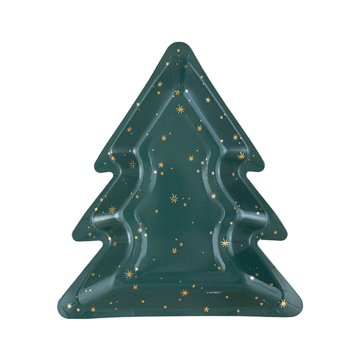 UNIQUE PARTY FAVORS Christmas Modern Christmas Tree Shaped Paper Plates, 8 Count 011179281251