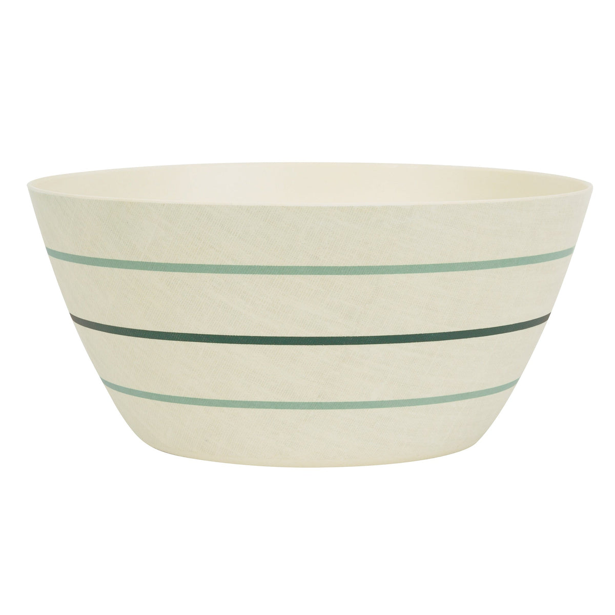 UNIQUE PARTY FAVORS Disposable-Plasticware Bamboo Melamine Serving Bowl, Green Lines, 1 Count 011179410538