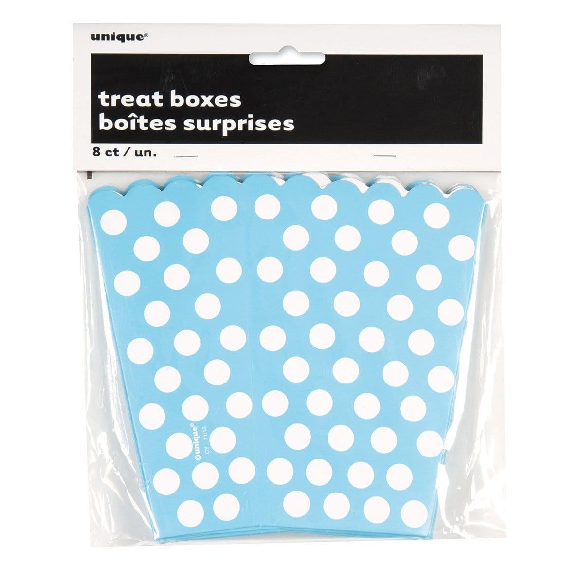 Buy Everyday Entertaining Powder Blue Dots Favor Boxes, 8 per Package sold at Party Expert