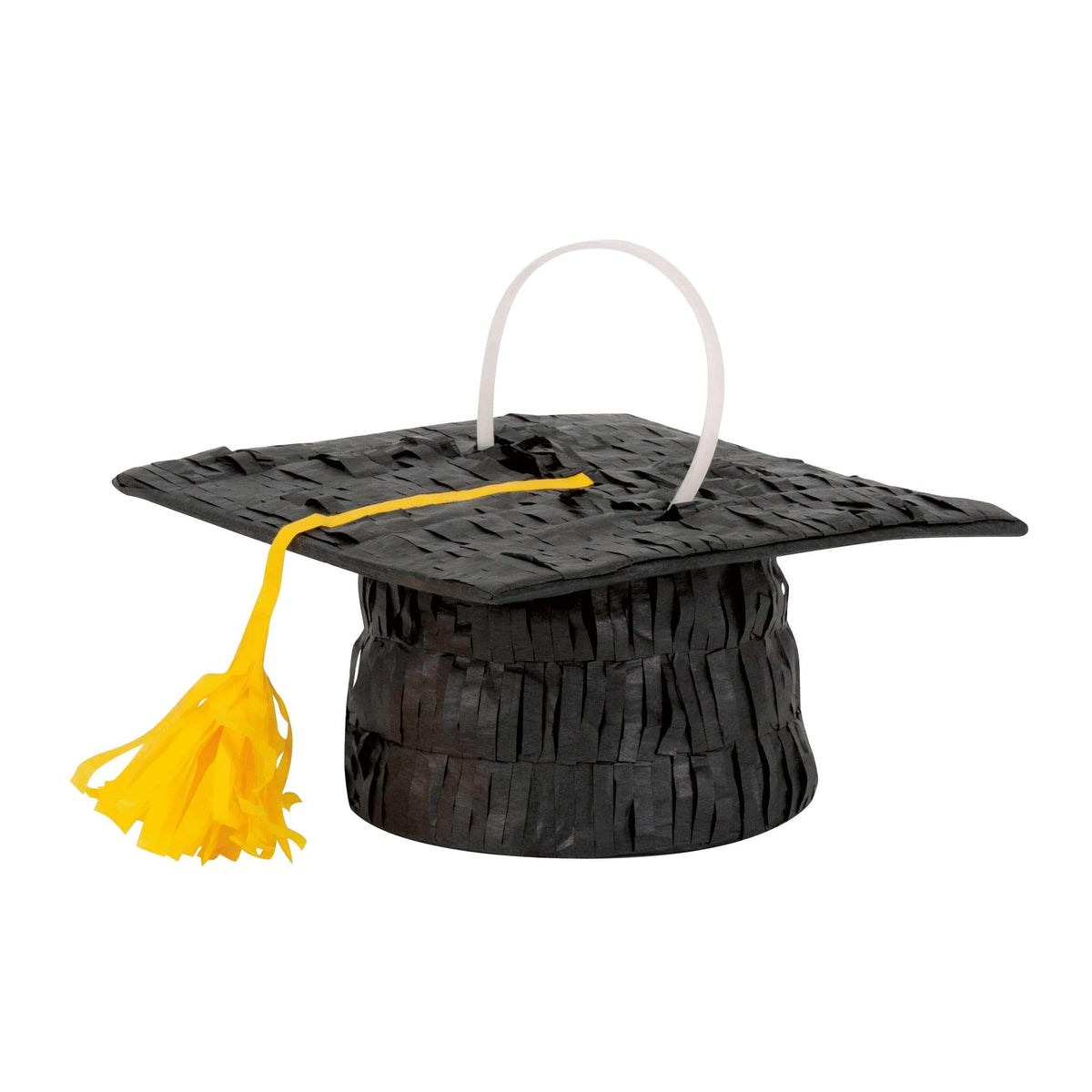 UNIQUE PARTY FAVORS Graduation Graduation Cap Mini Piñata, Black and Gold