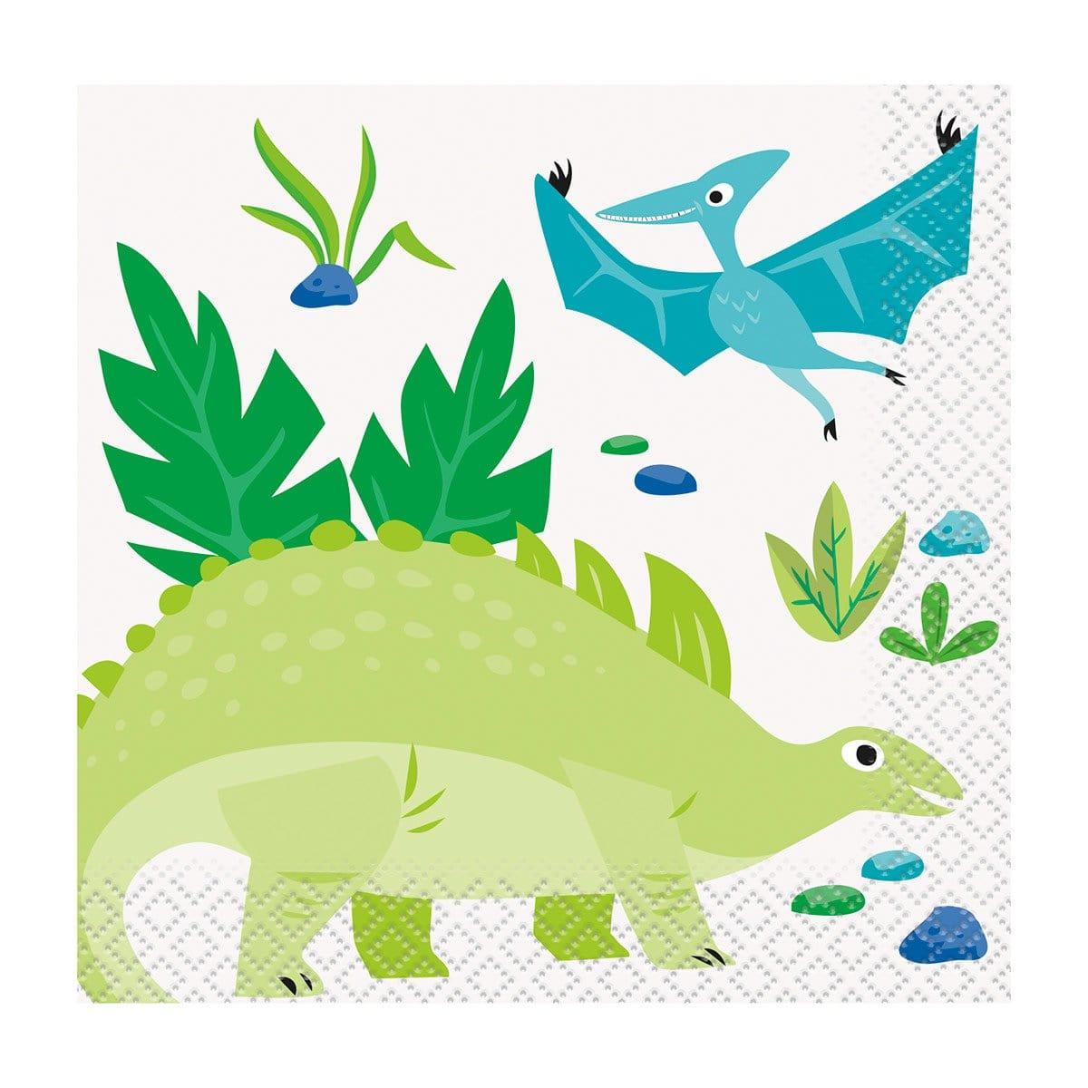 Buy Kids Birthday Blue & Green Dinosaur Beverage Napkins, 16 Count sold at Party Expert