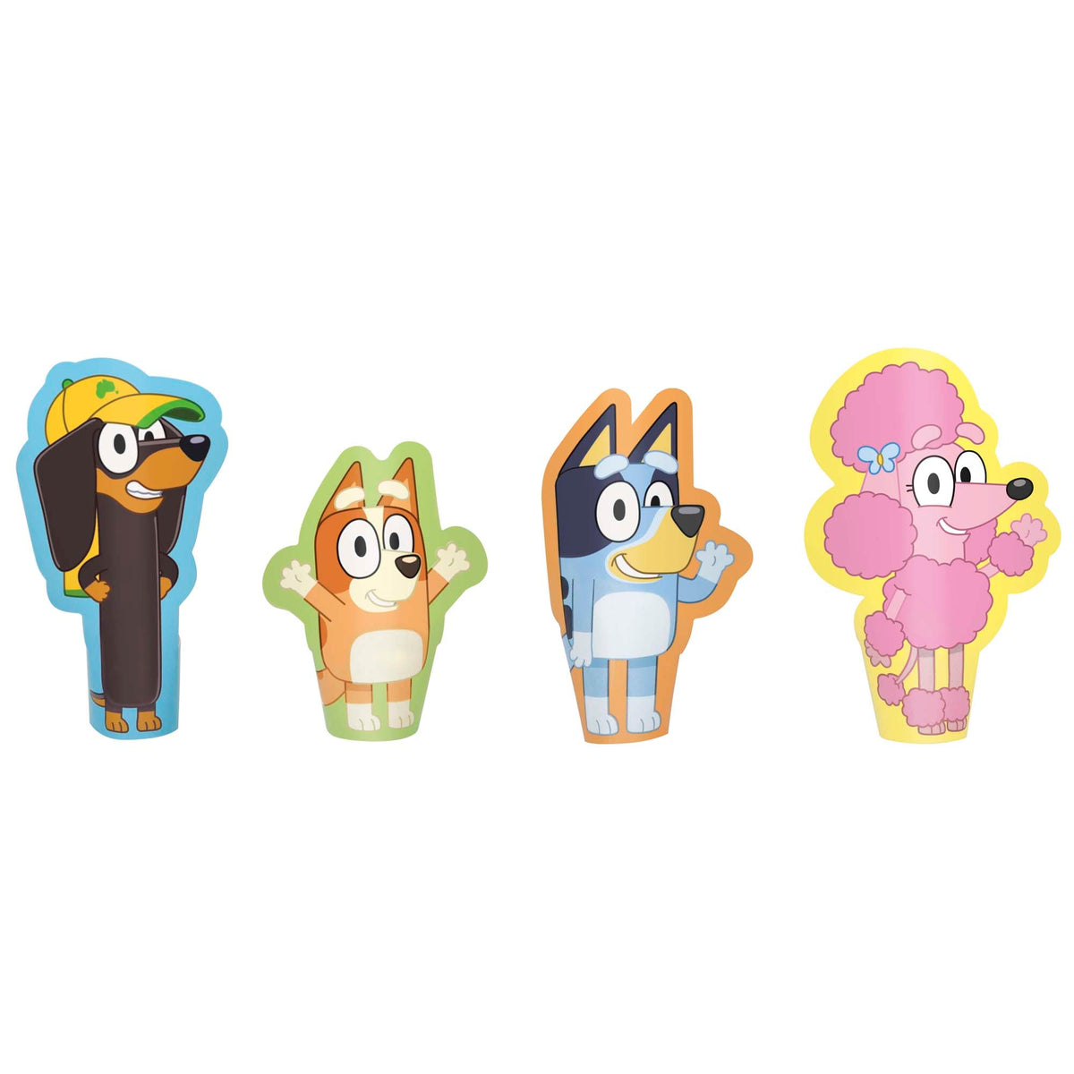 UNIQUE PARTY FAVORS Kids Birthday Bluey Diecut Paper Finger Puppets, 8 Count 011179295067