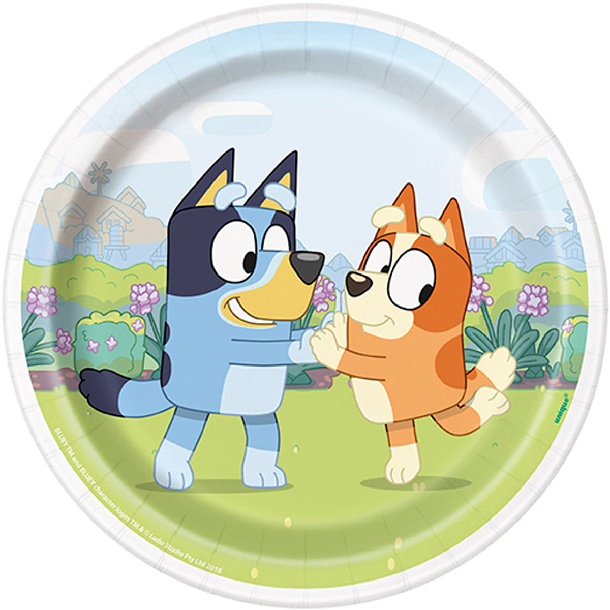 UNIQUE PARTY FAVORS Kids Birthday Bluey Round Paper Dessert Plates, 7 Inches, 8 Count 0011179295043