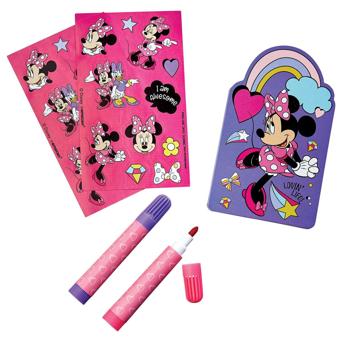 UNIQUE PARTY FAVORS Kids Birthday Disney Minnie Mouse Sticker Activity Kit, 1 Count