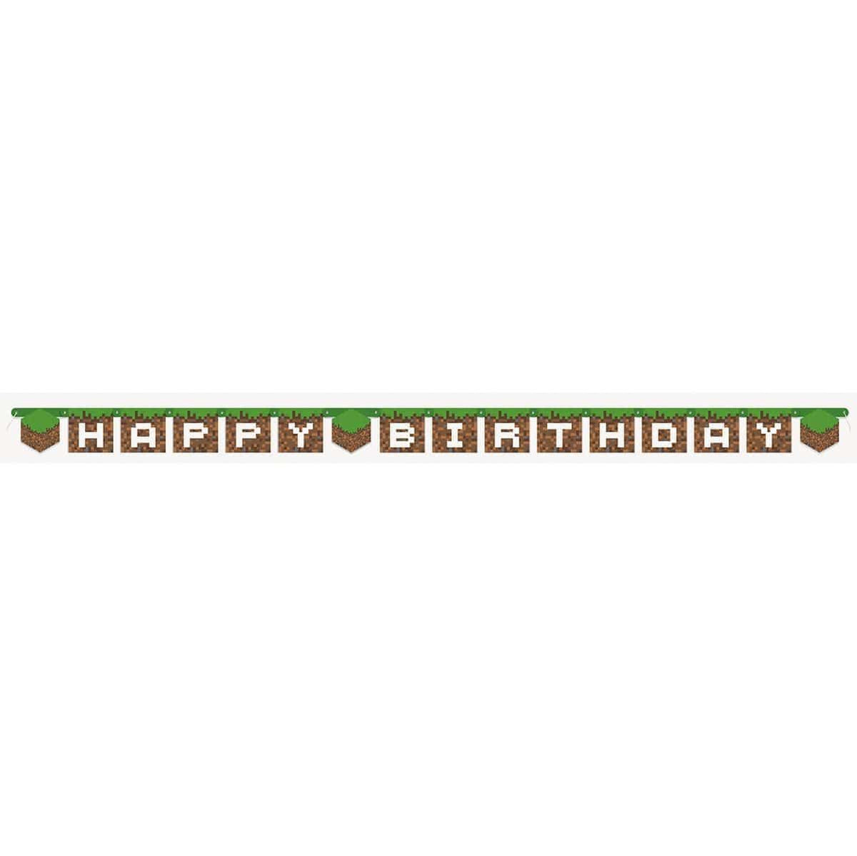 Buy Kids Birthday Minecraft banner sold at Party Expert