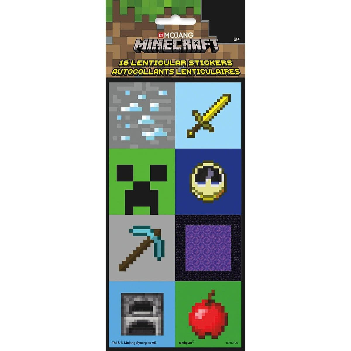 Buy Kids Birthday Minecraft stickers, 16 per package sold at Party Expert