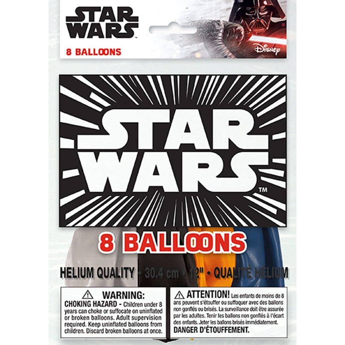 Buy Kids Birthday Star Wars latex balloons 12 inches, 8 per package sold at Party Expert