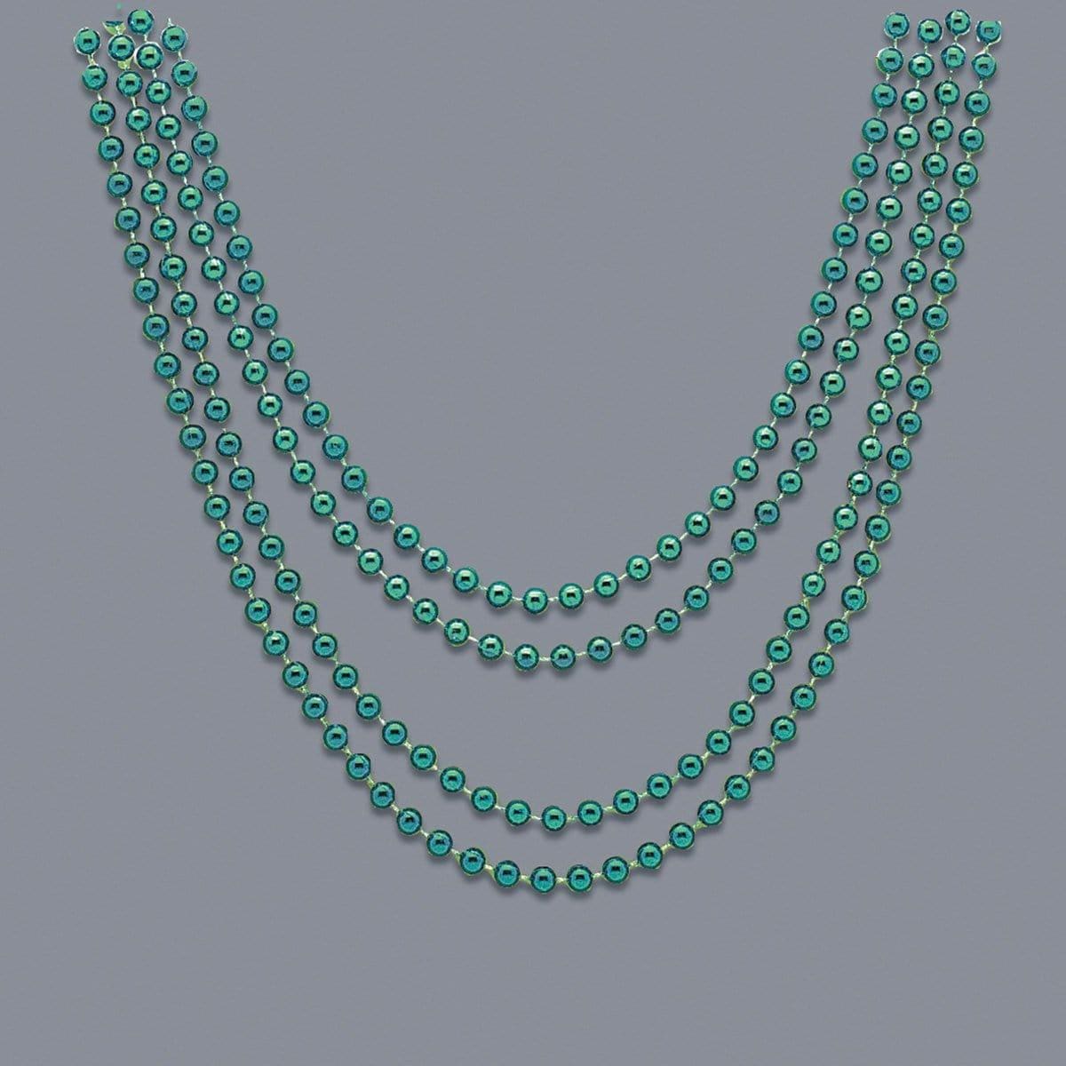 Buy Party Supplies 4 32 In Green Metallic Beads Necklaces sold at Party Expert