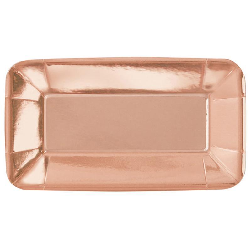 Buy Plasticware Rose Gold - Appetizer Plate 9 X 5 In. 8/pkg sold at Party Expert