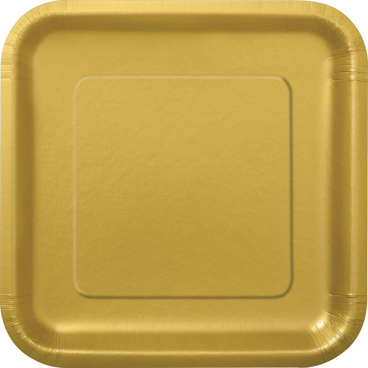 Buy Plasticware Square Paper Plates 9 In. - Gold 14/pkg. sold at Party Expert