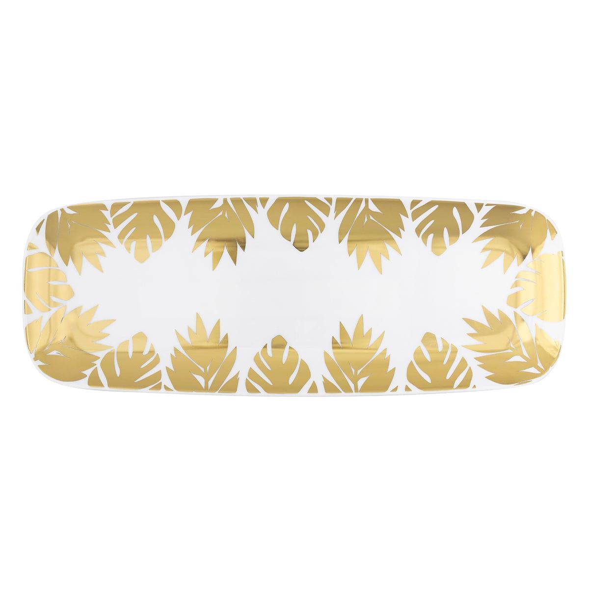 UNIQUE PARTY FAVORS Theme Party Tropical Leaves Plastic Serving Tray