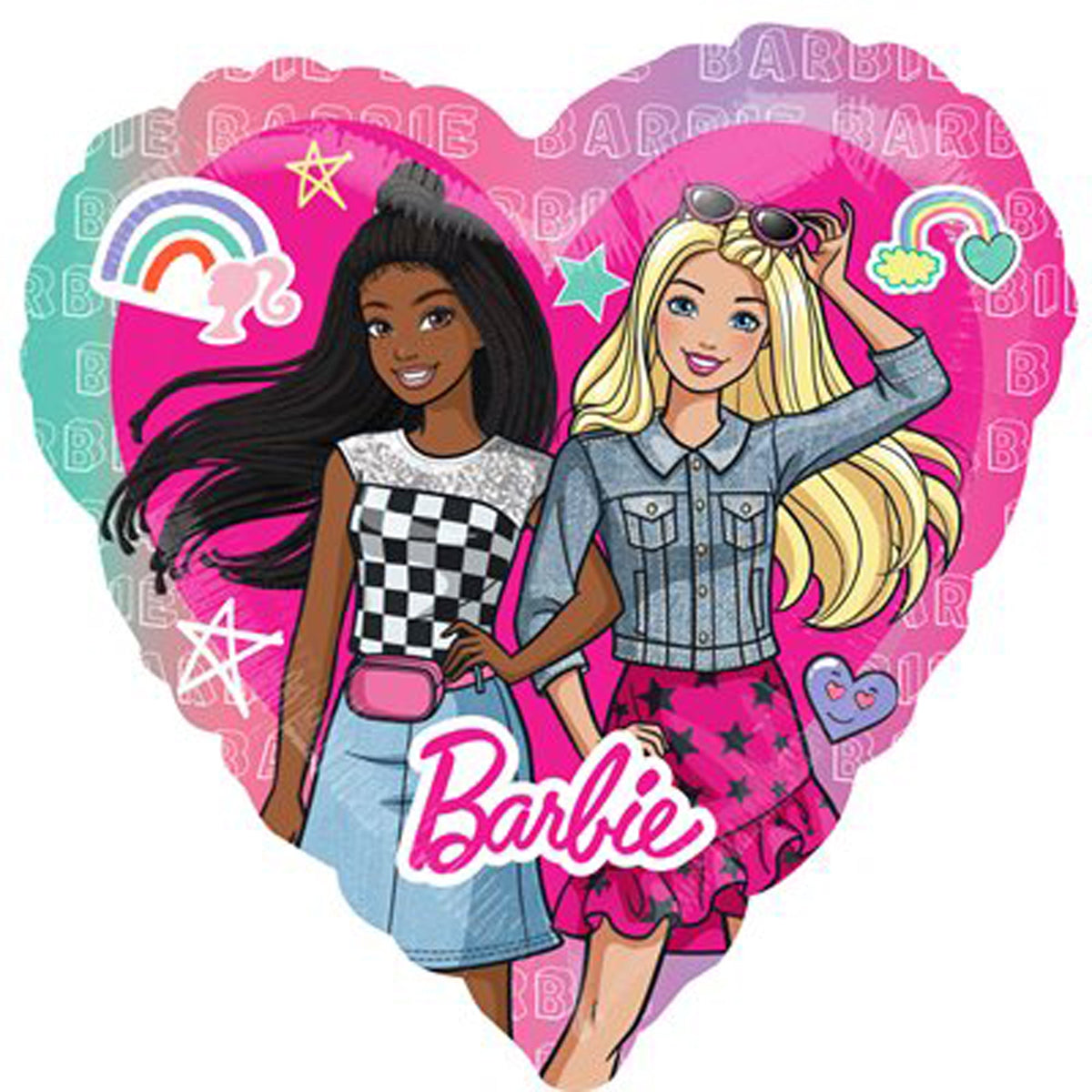 LE GROUPE BLC INTL INC Balloons Barbie Dream Together Heart Supershape Balloon, 1 Count