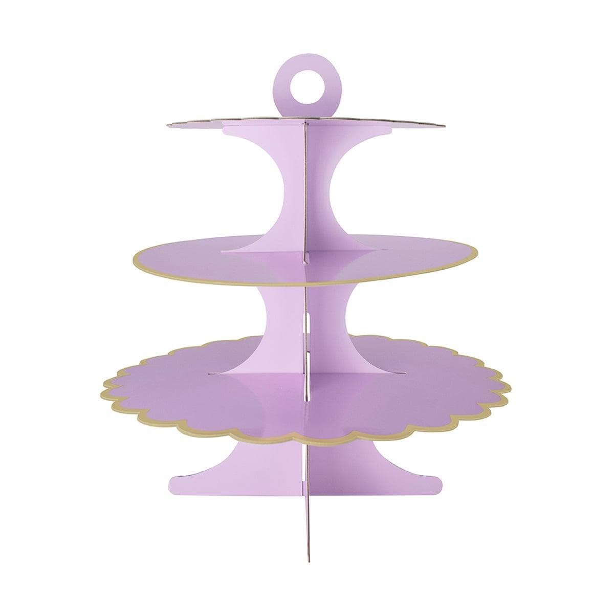 YIWU SANDY PAPER PRODUCTS CO., LTD Everyday Entertaining Cupcake Stand 3 Tiers, Lavender