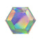 YIWU SANDY PAPER PRODUCTS CO., LTD Everyday Entertaining Hexagon Iridescent Plates, 7 Inches, 8 Count