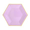 YIWU SANDY PAPER PRODUCTS CO., LTD Everyday Entertaining Hexagon Lavender Plates, 9 Inches, 8 Count