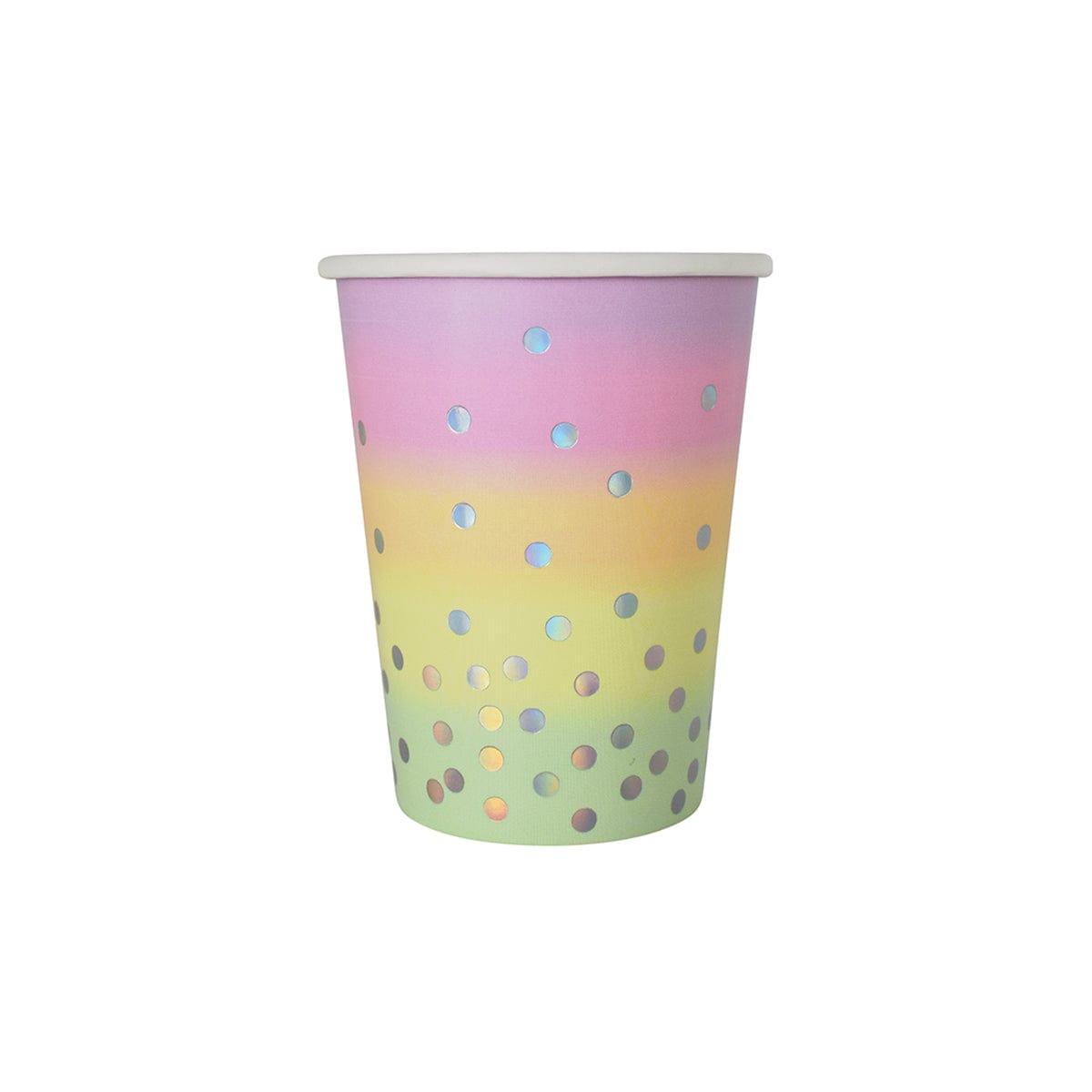 YIWU SANDY PAPER PRODUCTS CO., LTD Everyday Entertaining Rainbow Confetti Cups, 9 Oz, 8 Count